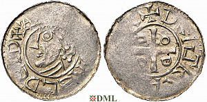 Денарий, Германия, Саксония, Otto III (983-1002), м.д. Goslar, Dbg. 1164