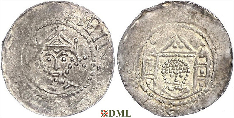 Денарий, Германия, Саксония, Heinrich III (1039-1056), м.д. Arnstadt, Dbg. 2115