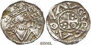 Денарий, Германия, Швабия, Heinrich II (1014-1024), м.д. Augsburg, Hahn 1976, 145