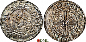 Денарий, Англия, Cnut  (1016-1035), м.д. Romney, монетарий Wulnoth, North 787