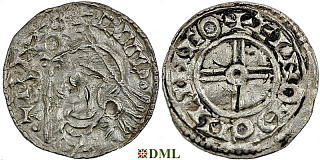 Денарий, Англия, Cnut (1016-1035), м.д. Lincoln, монетарий Ælfnoth, North 790