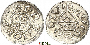 Денарий, Германия, Швабия, Bruno (1006-1029), м.д. Augsburg, монетарий WI, Hahn 1976, 142a2