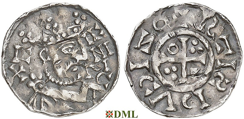 Денарий, Германия, Бавария, Heinrich II (1002-1024), м.д. Regensburg, монетарий IZO, Hahn 1976, 29c2