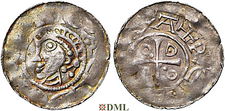 Денарий, Германия, Саксония, Otto III (983-1002), м.д. Goslar, Dbg. 1164