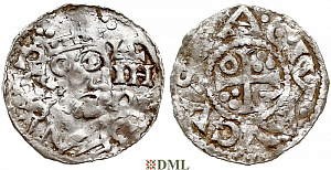 Денарий, Германия, Швабия, Heinrich II (1002-1024), м.д. Augsburg, Hahn 1976, 145.65