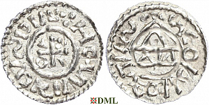 Денарий, Германия, Бавария, Heinrich II (1002-1024), м.д. Salzburg, монетарий WΛ, Hahn 1976, 89b2