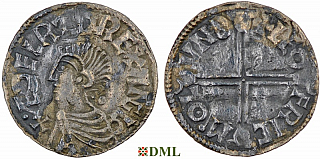 Денарий, Англия, Æthelred II (978-1016), м.д. London, монетарий Leofric, North 774