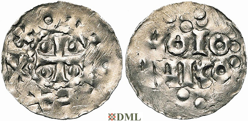 Денарий, Германия, Нижняя Лотарингия, Otto I (936-962), м.д. Huy, Ilisch 2014, 33.2