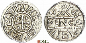 Обол, Германия, Бавария, Heinrich II (1002-1024), м.д. Regensburg, монетарий ENCO, Hahn 1976, 28d8