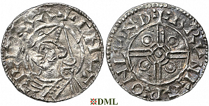 Денарий, Англия, Cnut (1016-1035), м.д. London, монетарий Brungar, North 787