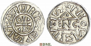 Обол, Германия, Бавария, Heinrich II (1002-1024), м.д. Regensburg, монетарий ENCO, Hahn 1976, 28d8