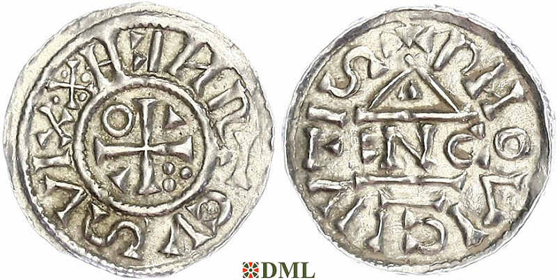 Обол, Германия, Бавария, Heinrich II (1002-1024), м.д. Regensburg, монетарий ENCO, Hahn 1976, 28d8