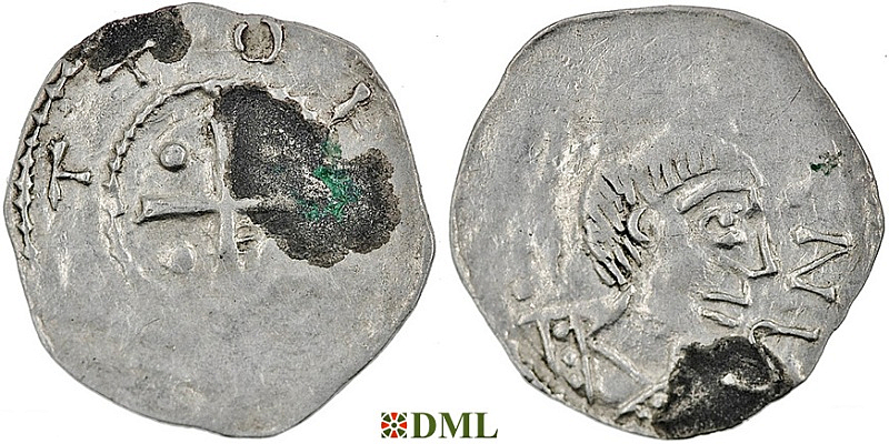 Денарий, Германия, Франкония, Otto III (983-1002), м.д. Wurzburg, Dbg. 856