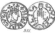 Денарий, Германия, Швабия, Heinrich II (1002-1024), м.д. Esslingen, Dbg. 951