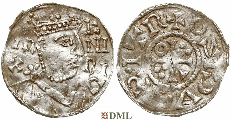 Денарий, Германия, Бавария, K. Heinrich II (1014-1024), м.д. Regensburg, монетарий IZO, Hahn 1976, 29c4