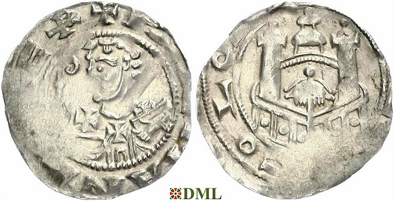 Денарий, Германия, Нижняя Лотарингия, Hermann III von Hochstaden (1089-1099), м.д. Koln, Dbg. 