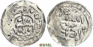 Денарий, Германия, Швабия, Otto I - Otto III (973-1002), м.д. Esslingen, Dbg. 1271
