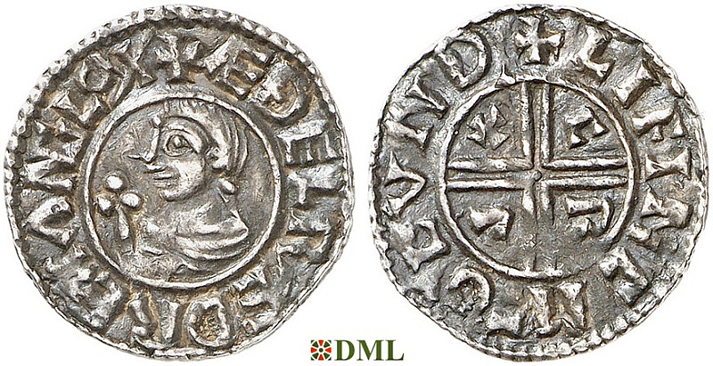 Денарий, Англия, Æthelred II (978-1016), м.д. London, монетарий Lifinc, North 770
