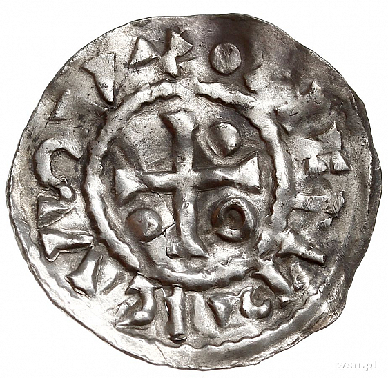 Денарий, Германия, Бавария, Hg. Heinrich II (985-995), м.д. Regensburg, монетарий ELIN, Hahn 1976, 22c2