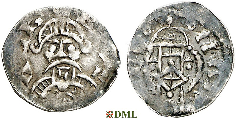 Денарий, Германия, Нижняя Лотарингия, Albert III (1063-1102), м.д. Dinant, Ilisch 2014, 30.14