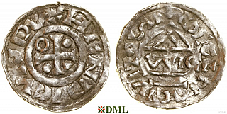 Денарий, Германия, Бавария, Heinrich IV (995-1002), м.д. Regensburg, монетарий WICL, Hahn 1976, 25e2.1