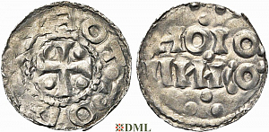 Денарий, Германия, Нижняя Лотарингия, Otto I (936-962), м.д. Huy, Ilisch 2014, 33.2