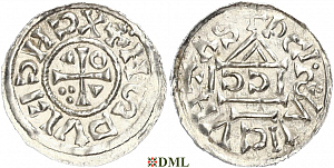 Денарий, Германия, Бавария, Heinrich II (1002-1024), м.д. Regensburg, монетарий SICCI, Hahn 1976, 27h1