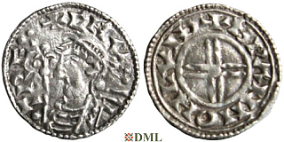Денарий, Англия, Cnut (1016-1035), м.д. London, монетарий Sveinn, North 