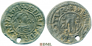 Денарий, Англия, Æthelred II (978-1016), м.д. Torquay, монетарий Thorketill, North 769