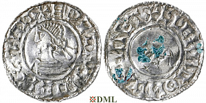 Денарий, Англия, Æthelred II (978-1016), м.д. Cambridge, монетарий Clern, North 777