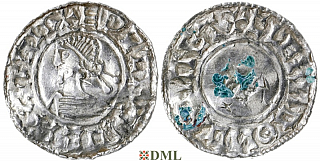 Денарий, Англия, Æthelred II (978-1016), м.д. Cambridge, монетарий Clern, North 777