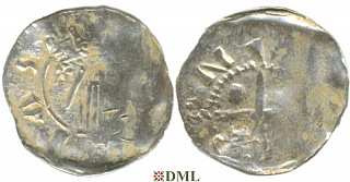 Денарий, Германия, Нижняя Лотарингия, Heinrich II (1002-1024), м.д. Deventer, Ilisch 2000, 1.8