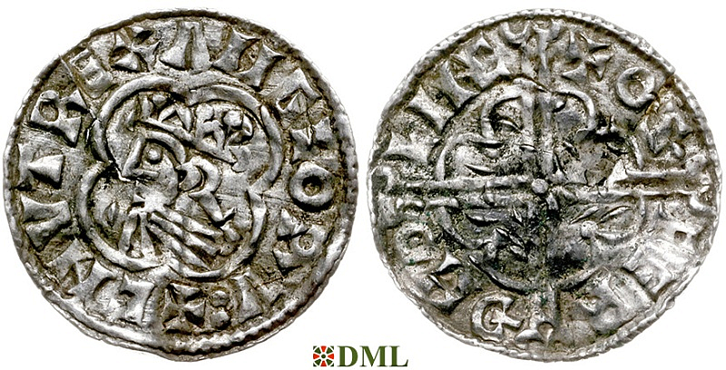 Денарий, Англия, Cnut (1016-1035), м.д. Lincoln, монетарий Osferth, North 781