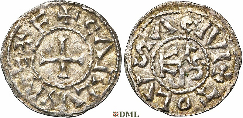 Денарий, Каролинги, Charles le Chauve (840-877), м.д. Toulouse