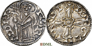 Денарий, Дания, Harald III Hen (1075-1080), м.д. Lund, Hbg. 1