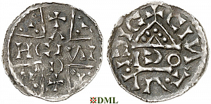 Денарий, Германия, Бавария, Heinrich V (1018-1023), м.д. Regensburg, монетарий OCI, Hahn 1976, 31f6