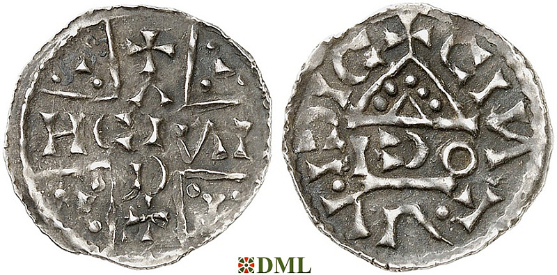 Денарий, Германия, Бавария, Heinrich V (1018-1023), м.д. Regensburg, монетарий OCI, Hahn 1976, 31f6