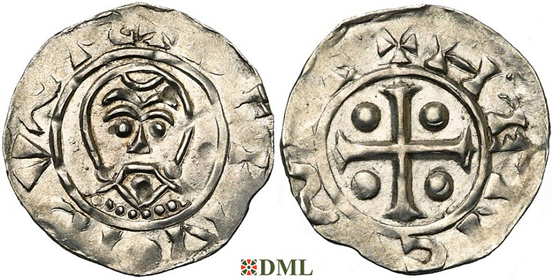 Денарий, Германия, Нижняя Лотарингия, Bernold (1046-1054), м.д. Deventer,  Ilisch 2000, 1.14