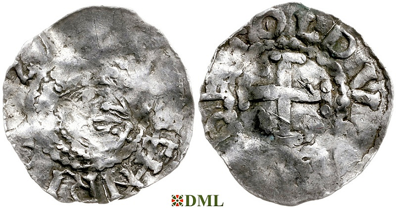 Денарий, Германия, Верхняя Лотарингия, Berthold (996-1018), м.д. Toul, Dbg. 957