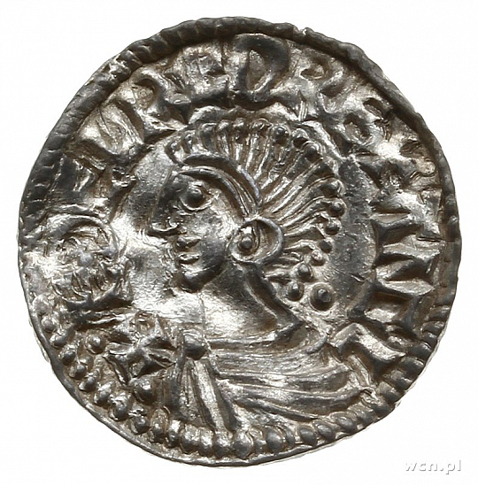 Денарий, Англия, Æthelred II (978-1016), м.д. Hereford, монетарий Leofgar