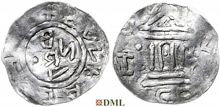 Денарий, Германия, Франкония, Bruno (1034-1045), м.д. Wurzburg, Dbg. 864