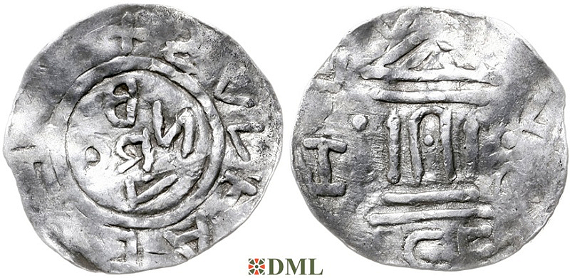 Денарий, Германия, Франкония, Bruno (1034-1045), м.д. Wurzburg, Dbg. 864