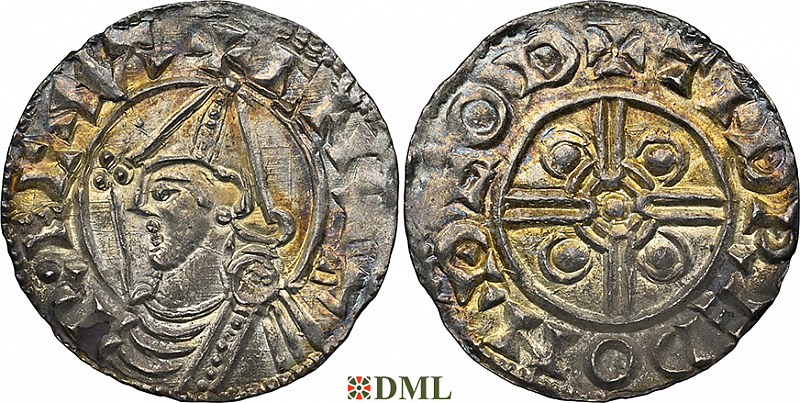 Денарий, Англия, Cnut  (1016-1035), м.д. Thetford, монетарий Tidred, North 787