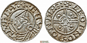 Денарий, Англия, Cnut  (1016-1035), м.д. Gloucester, монетарий Leofnoth, North 787