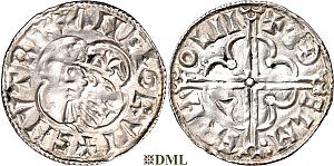Денарий, Англия, Cnut (1016-1035), м.д. Lincoln, монетарий Æthelmær, North 781