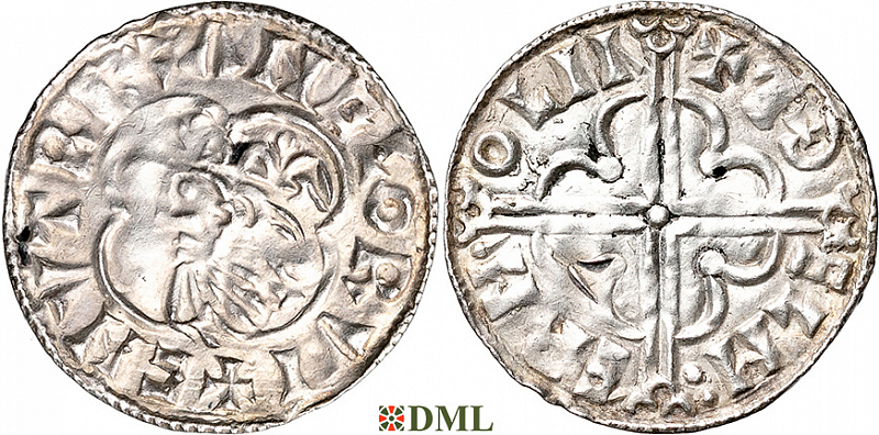 Денарий, Англия, Cnut (1016-1035), м.д. Lincoln, монетарий Æthelmær, North 781