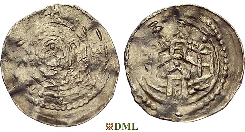 Денарий, Германия, Франкония, Henri IV (1056-1084), м.д. Wurzburg, Dbg. 858