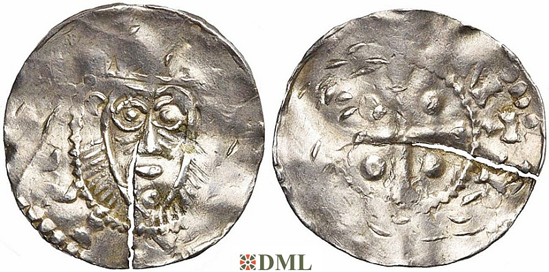 Денарий, Германия, Нижняя Лотарингия, Konrad II (1024-1039), м.д. Deventer, Ilisch 2000, 1.11