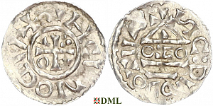 Денарий, Германия, Бавария, Heinrich II (1002-1024), м.д. Salzburg, монетарий OZO, Hahn 1976, 89a5