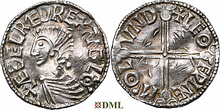 Денарий, Англия, Æthelred II (978-1016), м.д. London, монетарий Leofwine, North 774